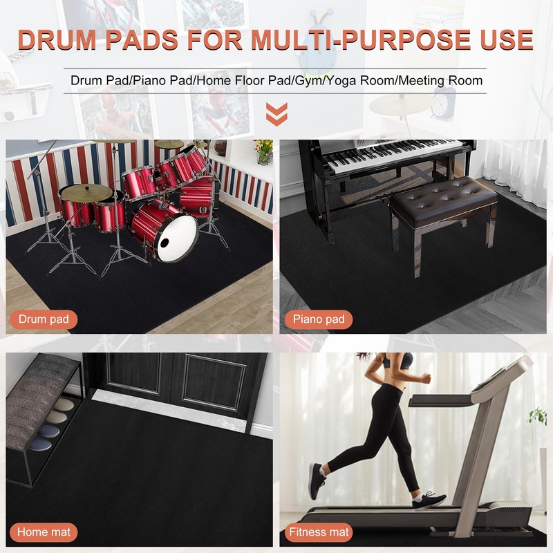 Drum Rug, 5X 6 Ft Drum Mat Carpet Music Rug