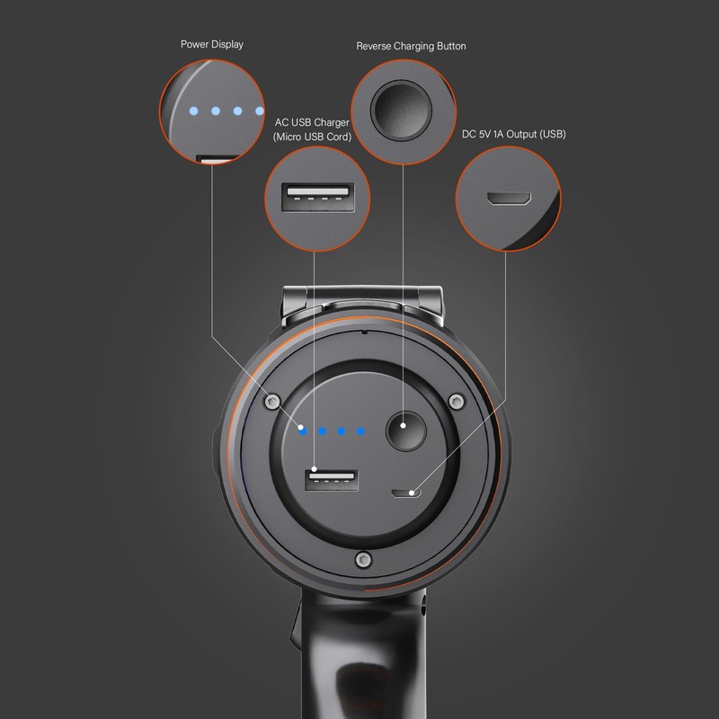 GOODSMANN Spotlight 1000 Lumen Boat Spotlight Waterproof Rechargeable Marine Spotlight