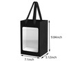 12 Pcs Black Kraft Paper Gift Bags with Transparent Window,