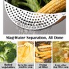 DOERDO Pasta Strainer with Handle, Handheld Stainless Steel Pasta Strainer
