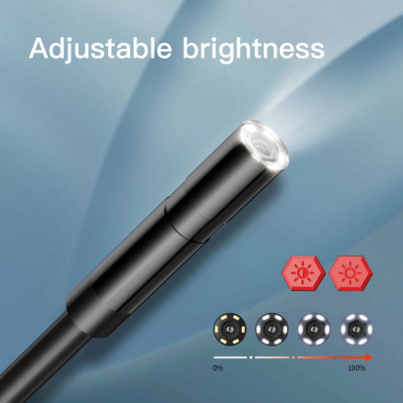 Industrial Endoscope Cam Handheld Inspection Borescope 2.4in LCD Screen 8mm