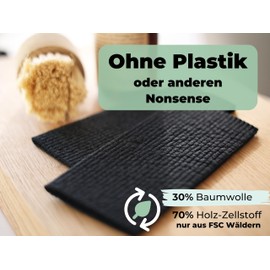 Grünschloss Dish Cloths Black (5X) Swedish Dish Cloths Washable - Absorbent Sponge Cloths Black Made of Wood Pulp & Cotton Cleaning Cloth - Black Kitchen Cloths, Dish Cloths Modern
