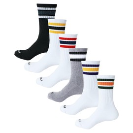 Mar You Men's Socks, 9.8 - 10.6 inches (25 - 27 cm), 11.4 - 12.2 inches (29 - 31 cm), Large Size, 6 Pairs Set, Crew Socks, assorted