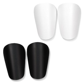 EIYVPRA 4 x Mini Football Shin Pads, 10 x 6 cm, Striped Mini Shin Pads, Protective Equipment, Shin Pads for Teenagers, Boys, Girls, Graffiti, DIY (Black/White)