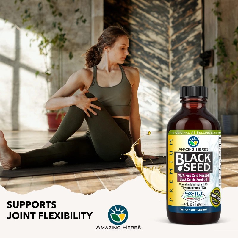 Amazing Herbs Black Seed Cold-Pressed Oil - 4 Ounces