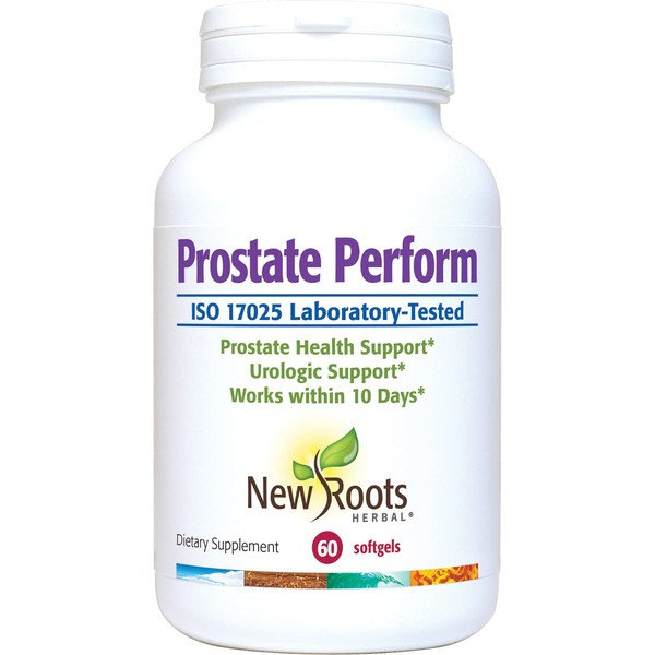 New Roots Herbal Prostate Perform supplement (60 Softgels) Saw Palmetto with vitamins & zinc. Relieves weak urine flow|Incomplete voiding|Frequent daytime and nighttime urination|works in 7 to 10 days