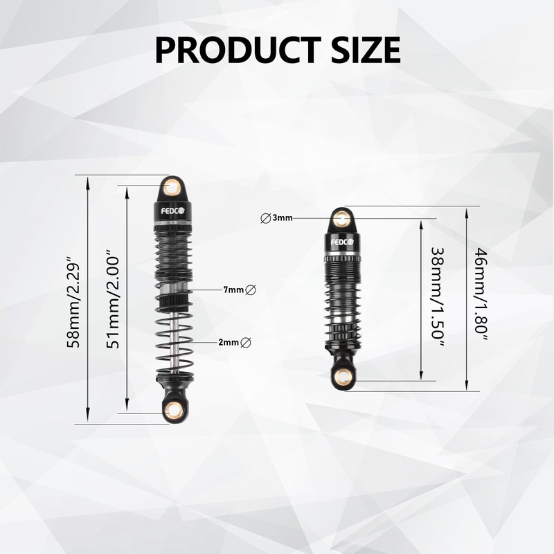 FEDCO DSS18 Shocks 51MM Oil-Filled Dual Spring Shock Absorber CNC