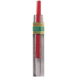 Pentel 0.7mm Coloured Pencil Leads - Red (Tube of 12)