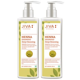 Jiva Henna Shampoo - 200 ml - Pack of 2 - For All Hair Types, Natural Cleanser for Long, Healthy and Strong Hair
