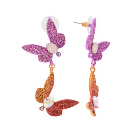 Betsey Johnson Flower Drop Earrings (Garden Glam Butterfly Dragonfly)