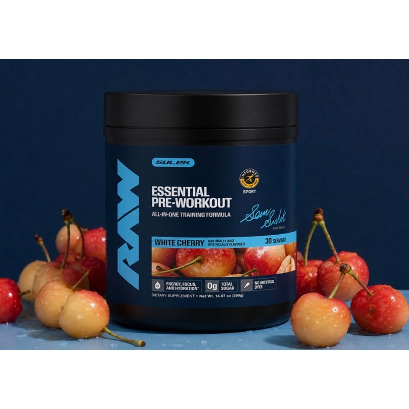 Raw Essential Pre-workout Powder white Cherry