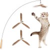 Unbranded Cat Wand Toys, Interactive Cat Toys with 3 Feather