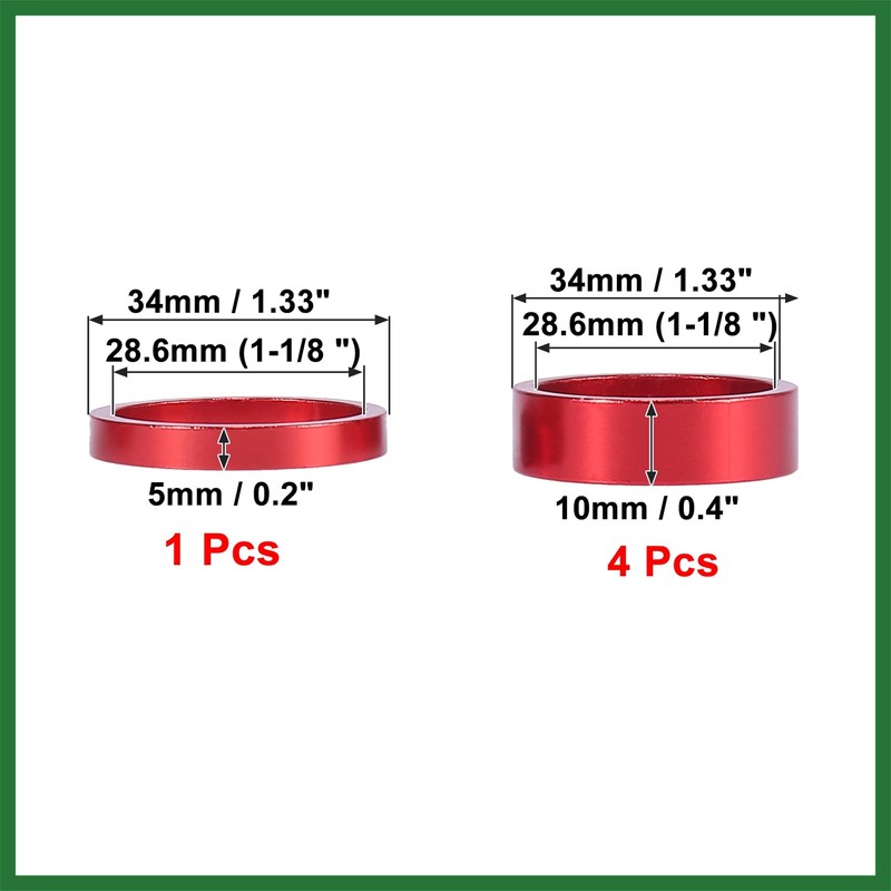 Motoforti 1 Set Bicycle Headset Spacer 28.6mm Fit for 1