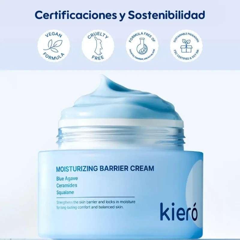 Crema Facial Hidratante Kiero Ceramidas Y Escualano Todo Tipo De