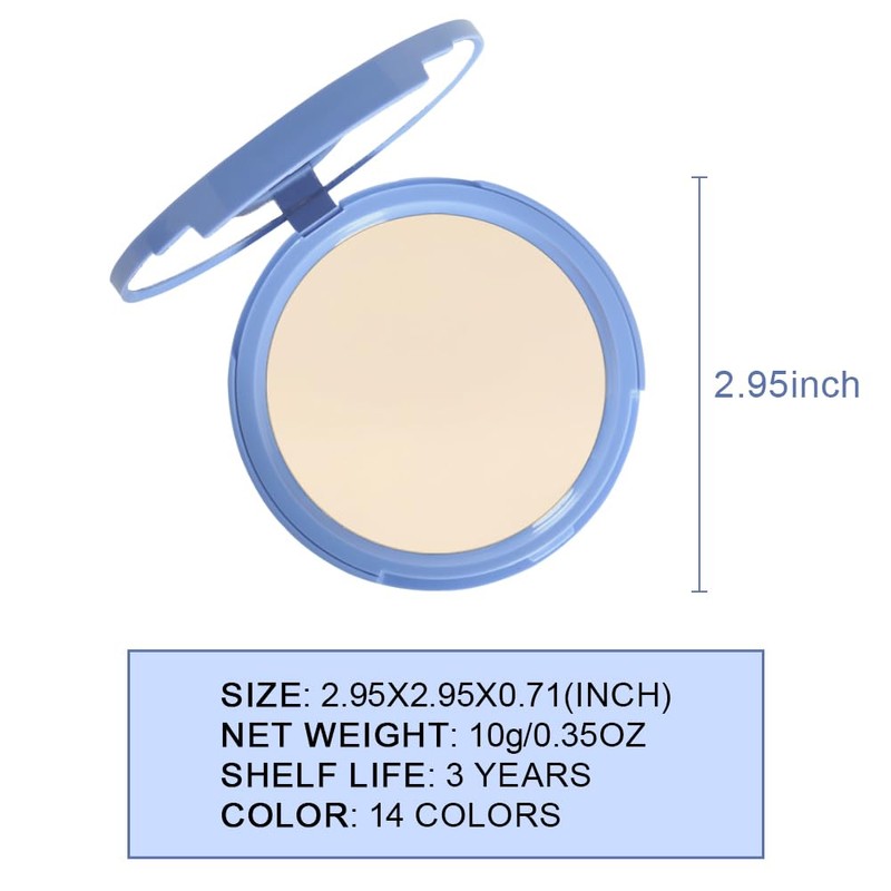 Kaely Pressed Face Powder Compact, Oil Control Flawless Makeup Setting