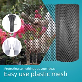 Pet & Garden Safeguard - 15.7IN x 49.2FT Roll - Black Plastic Netting, Multi-Use Decorative Fence for Poultry, Dogs, Rabbits,Chicken and Snake Barrier