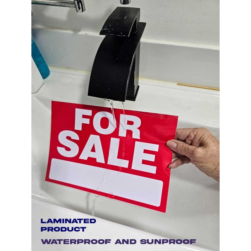 Generic For Sale Sign Stickers 2 Pack | Red, Rectangular,