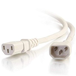 C2G Power Cord, Short Extension Cord, Power Extension Cord, 14 AWG, White, 6 Feet (1.82 Meters), Cables to Go 17557