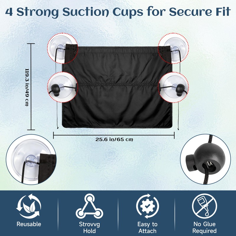 Car Window Shades, Retractable Privacy Curtain with 4 Suction Cups,