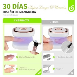 Cherimoya Pegamento para Uñas Soft Gel para Uñas Press On y Soft Tips 15ML | Gel Sólido para Uñas Pegamento Nail Glue Fuerte UV de Larga Duración para