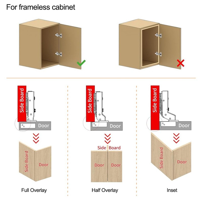 2 Pack Soft Close Cabinet Hinges, Full Overlay Door Hinges