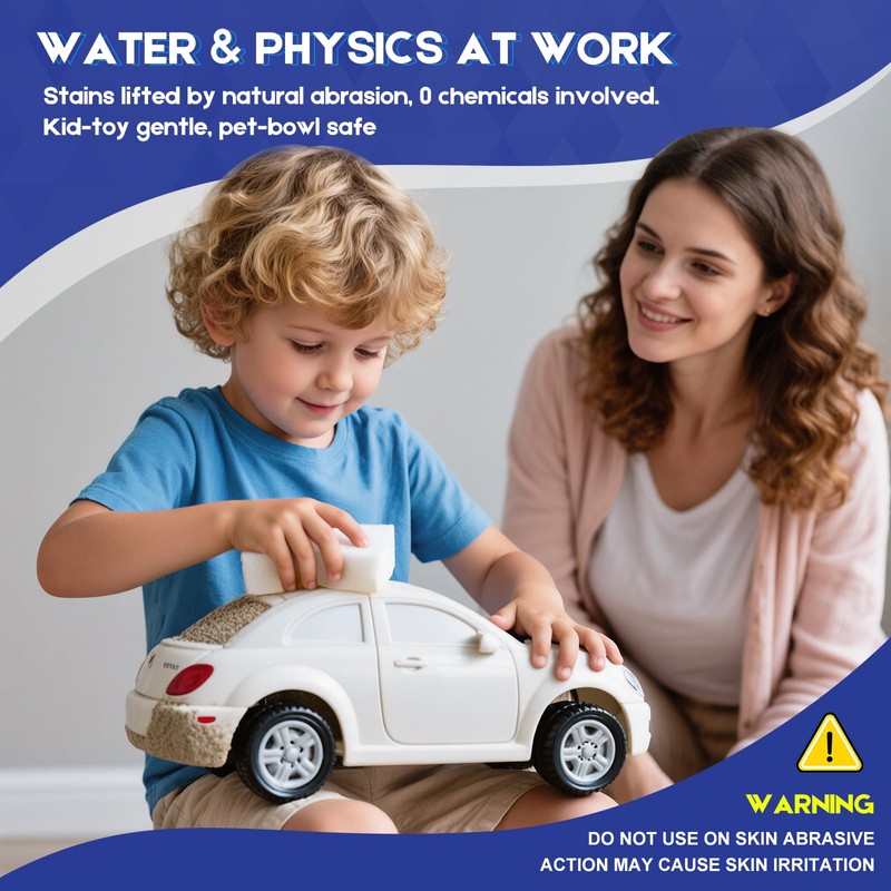 SUPERASER Essential-50 Melamine Sponges, Surface Safe Cleaning