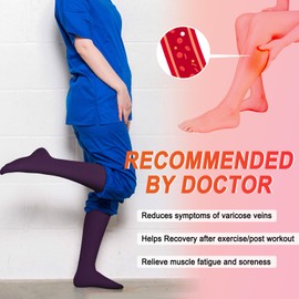 Iseasoo 4 Pairs Compression Socks for Women Circulation-Best Support for Nurses,Running,Athletic,Travel L-XL