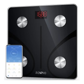 Bascula Digital Peso Baño Bluetooth Personas 175 Kg Pesa Corporal Baño Personal Renpho Masa Muscular Bioimpedancia