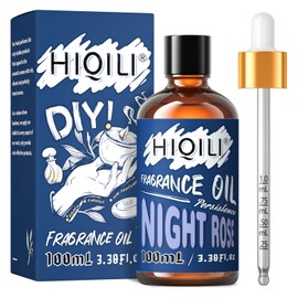 HIQILI Night Rose Fragrance Oil 100ml for Diffuser Car Freshies, Clean Fresh Scent for Candle Making Soap Laundry 3.38 Fl Oz