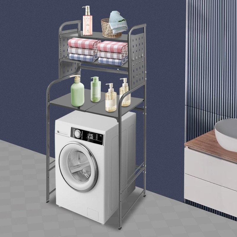 ACNAO Laundry Room Shelf, 3-Tier Adjustable Washing Machine and Dryer