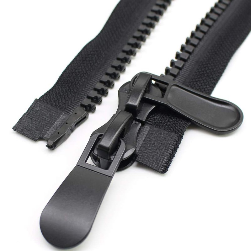 YaHoGa #15 Large Zip for Coat Plastic 2-Way Separable Black