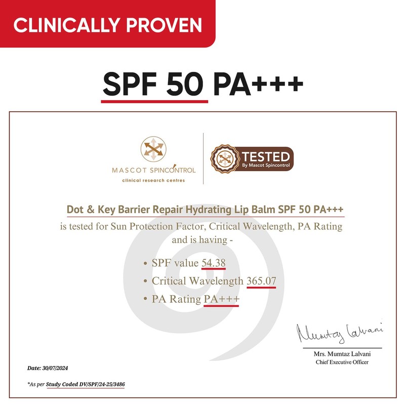 Dot & Key Barrier Repair Hydrating Lip Balm SPF 50