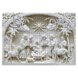 3D Nativity Scene Sculpture Puzzles for Adults 1000 Pieces, Christian Jesus Religious Bible Jigsaw Puzzles, Faith Catholic Cross Puzzle