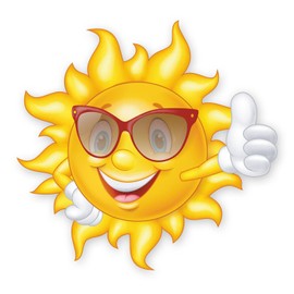 iSecur Adesivo sorriso sole occhiali 21 cm resistente ai raggi UV - kfz732