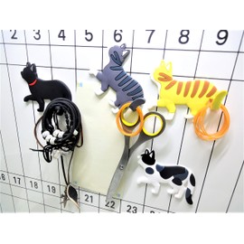 Cat Goods, Cute, Magnetic Hook, Cat Tail, Interior Hook, Easy Magnetic for Entryway or Fridge, Set of 7