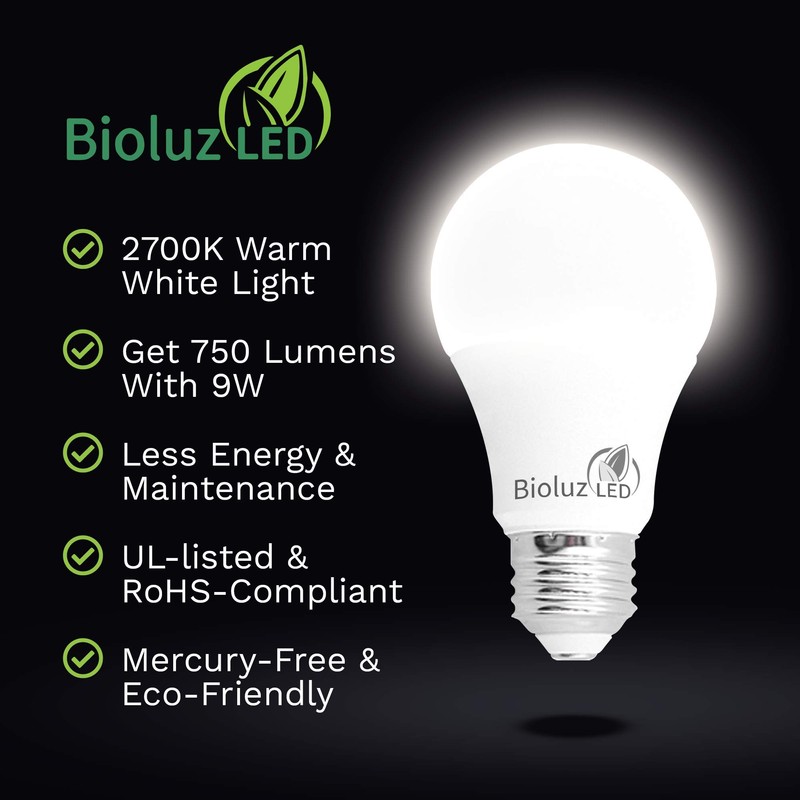 Bioluz LED 60 Watt LED Light Bulb (Uses 9 Watts)