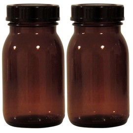 Mikken – Brown Apothecary Jar Set Including Screw Cap and Labels Made in Germany, 2 x 150 ml, Brown