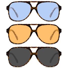 YDAOWKN Retro Aviator Sunglasses for Womens Mens Large Frame Classic 70s Vintage Sunglasses Aviators