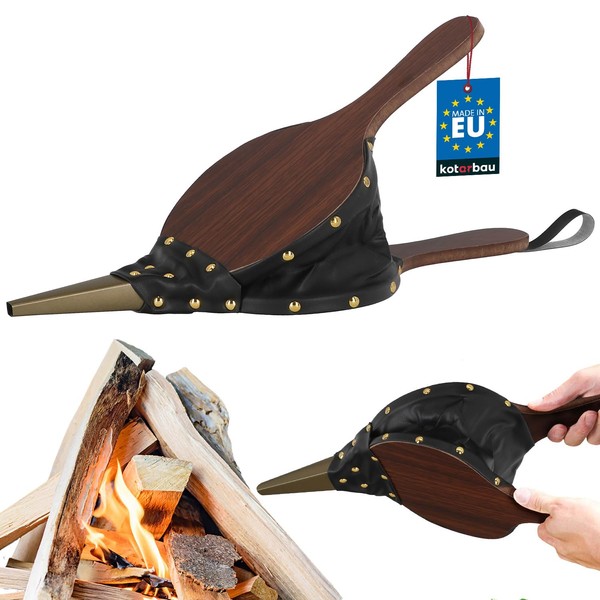 KOTARBAU® Bellows for igniting gills and fires, made of wood