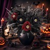 Halloween Artificial Plants with Rose Bouquet, Faux Eucalyptus Branches