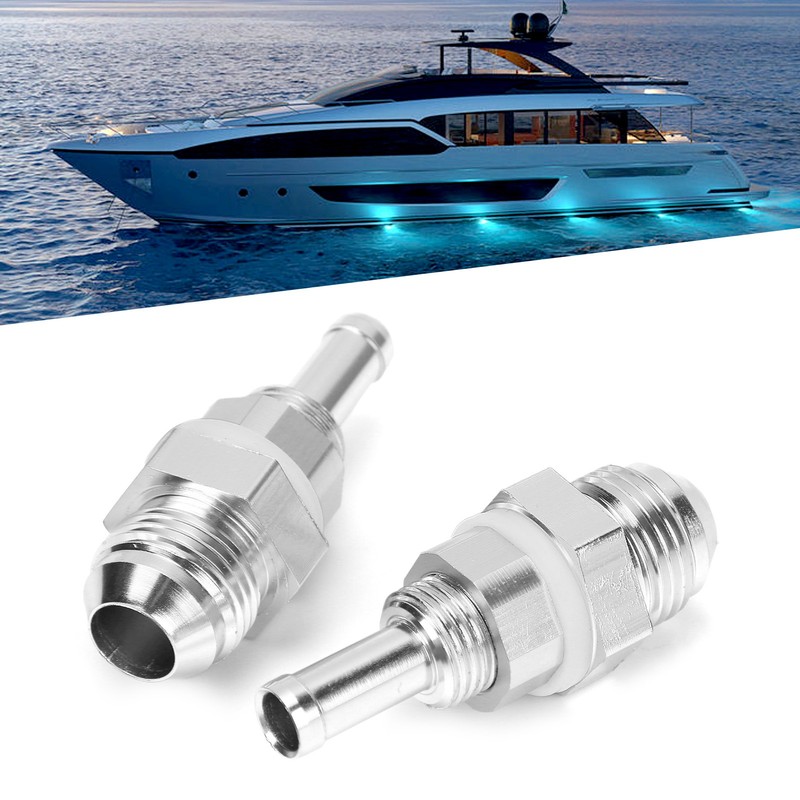 2pcs AN8‑3/8 Hose Barb Adapter Aluminum Fuel Pump Tank Fitting