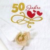 Abc Casa Gift Towel for 50th Birthday with Embroidered Hearts