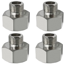 Beduan Brass Water Line Adapter 1/2" Female to 3/8" Male Reducer Hose Pipe Compression Fitting Kitchen Bathroom Faucet Supply Hose, Stop Valve Adapter, Pipe Connector With Rubber Washer(Pack of 4)