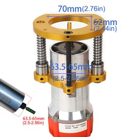 KETIPED Adjustable Router Lift for 65mm Diameter Universal Trimming Machine,Aluminum Under-Table Router Base for Router Table Insert Base Plate with Double Stainless Steel Support Rod,MG-061GD