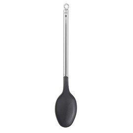 RÖSLE Basic Line 18/10 Stainless Steel Pouring Spoon with Round Handle and Hanging Loop, PPA, Dishwasher Safe, Silver/Black