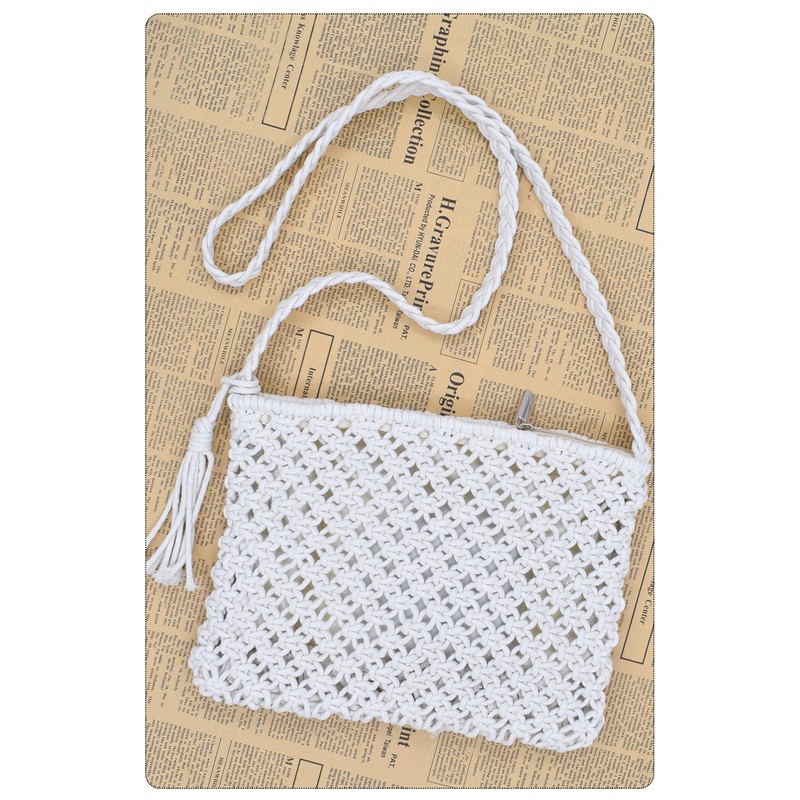 TeeYee Beach Bag Women's Small Shoulder Bag Exotic Braided Retro