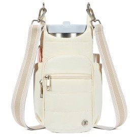 Telena Water Bottle Holder with Strap Crossbody Bags for Women for Walking, Hiking, Cycling Beige Yellow