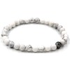 Taddart Minerals White Grey Bracelet Made from Natural Gemstone Magnesite