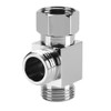 3 Way Toilet Diverter Valve, G1/2 Inch Brass T-Shape Adapter