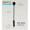 Movo MV-M101 Gooseneck Omnidirectional Lavalier Microphone- Compatible with DJI Mic/Rode